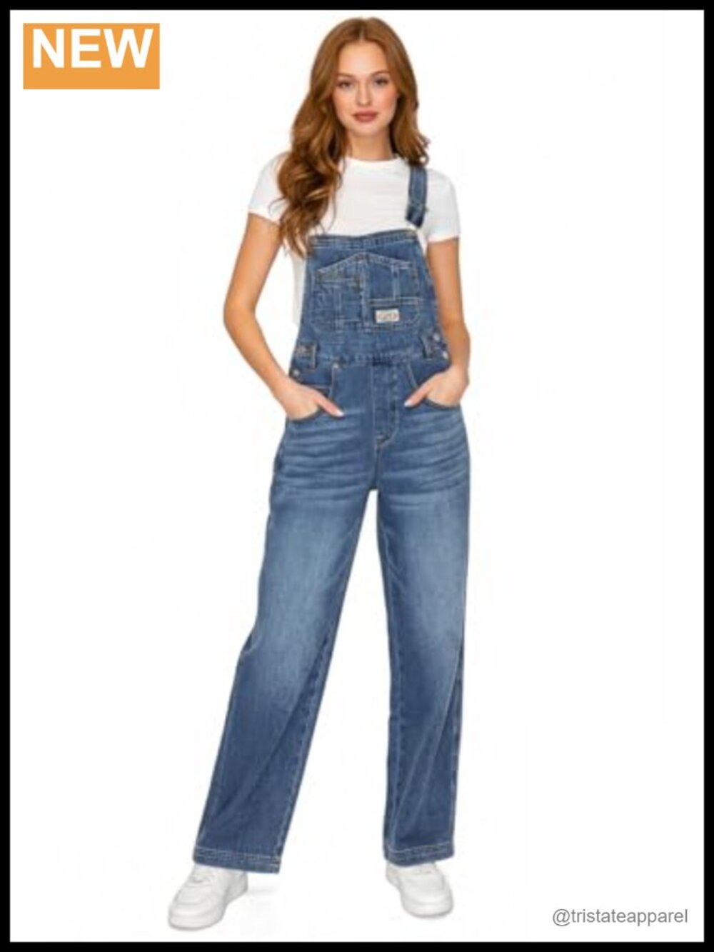 90s Retro Wide Leg Denim Overalls Stretchy High Rise